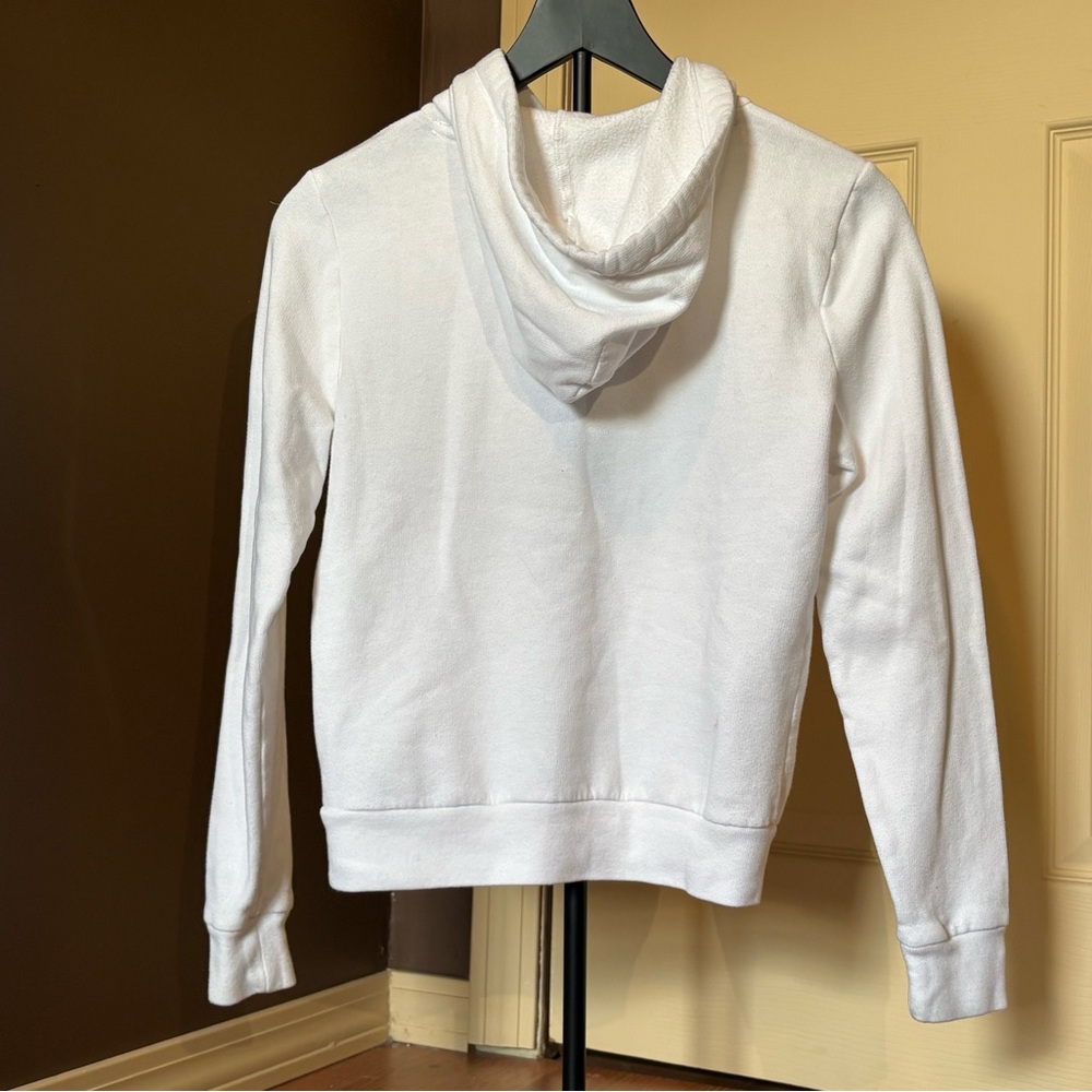 PINK Victoria's Secret White Hoodie with Floral Accents - Picture 4 of 4